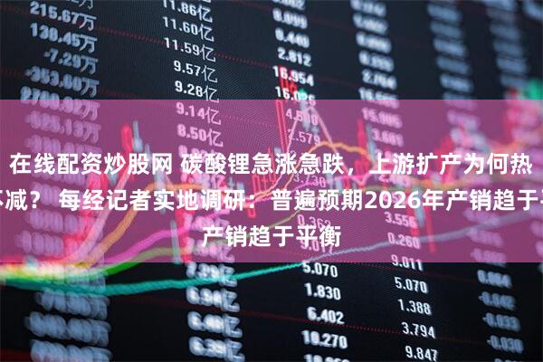 在线配资炒股网 碳酸锂急涨急跌，上游扩产为何热度不减？ 每经记者实地调研：普遍预期2026年产销趋于平衡